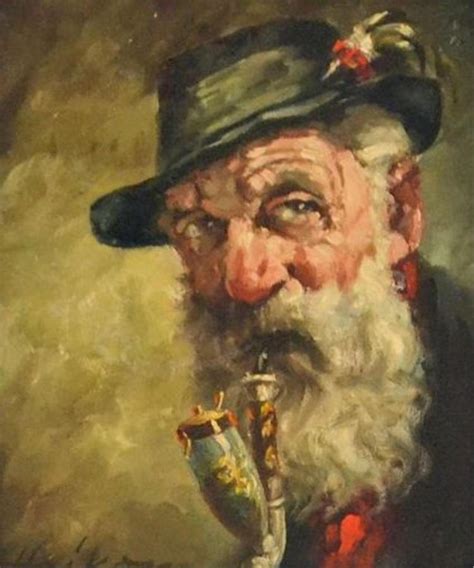 Old Man Smoking Pipe Painting at PaintingValley.com | Explore ...