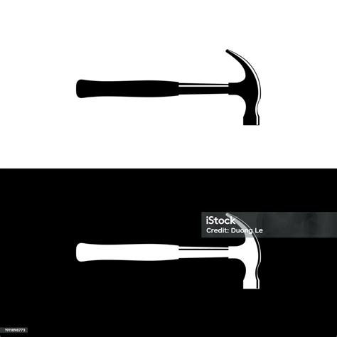 Hammer Silhouette Vector Stock Illustration - Download Image Now - Art Product, Black And White ...