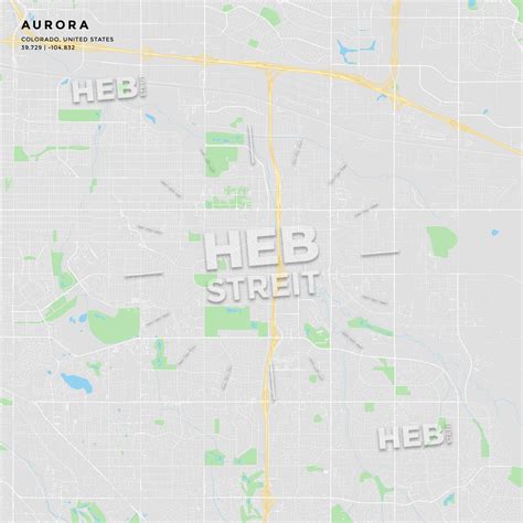 Printable street map of Aurora, Colorado - HEBSTREITS Sketches | Street map, Map, Aurora