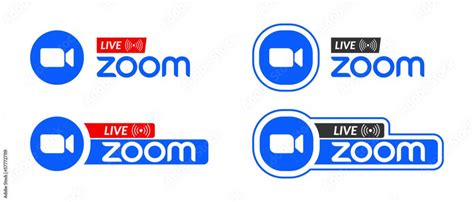 Set live zoom logo icon design vector on transparent background. Zoom ...