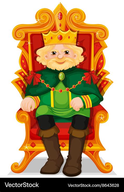 King sitting in the throne Royalty Free Vector Image