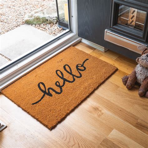 Door Mat Non-Slip PVC Coir, 40 x 60cm - Hello - Indoor Welcome Mats Doormats 5055512078905 | eBay