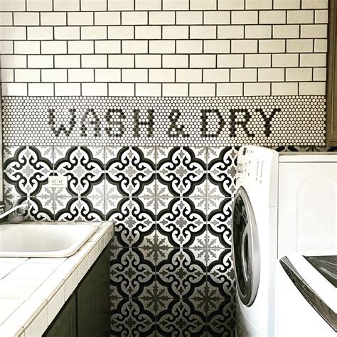 Penny tile typography | Penny tile, Laundy room, Laundry room