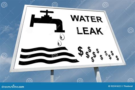 Water Leak Concept on a Billboard Stock Photo - Image of water, leak ...