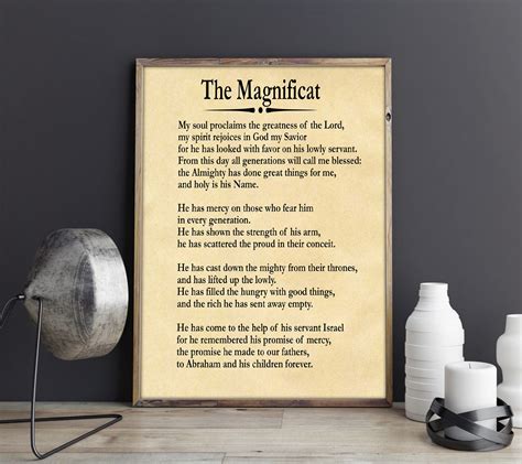 The Magnificat Prayer Canticle of Mary Prayer Prayer Gift Song of Mary ...