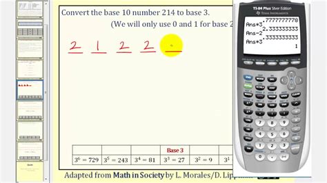 Convert Numbers in Base Ten to Different Bases: Calculator Method - YouTube