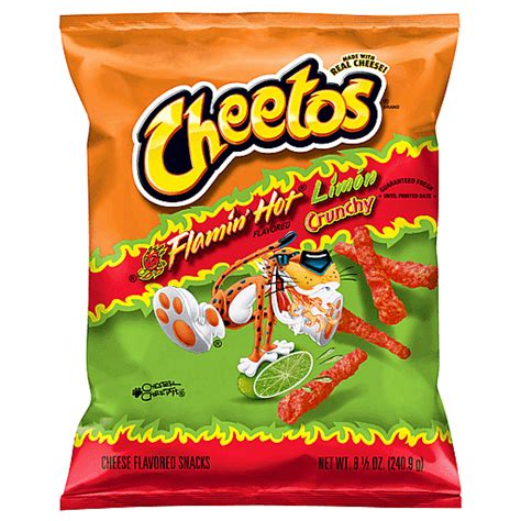 CHEETOS Cheetos® Crunchy Flamin Hot® Limon Cheese Flavored Snacks 8.5 oz. Bag 8.5 oz | Cheese ...