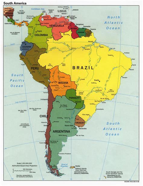 Large political map of South America. South America large political map | Vidiani.com | Maps of ...