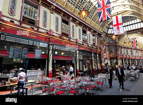 Historic shopping mall Leadenhall Market, City of London, London Stock ...