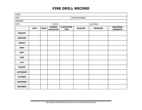 Fire Drill Record Template - Fill Out, Sign Online and Download PDF ...