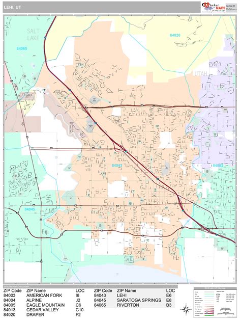 Lehi Utah Wall Map (Premium Style) by MarketMAPS - MapSales