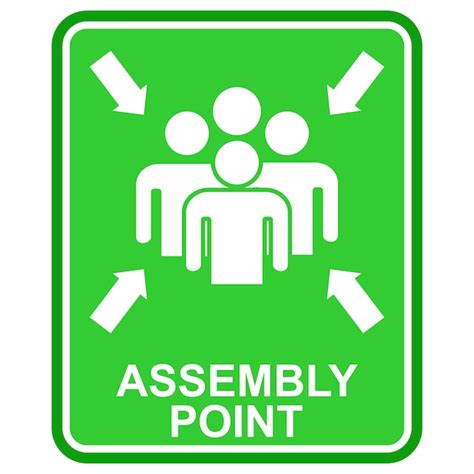 Premium Vector | Assembly Point, green and white signs