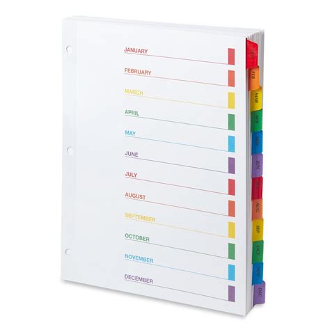 Blue Summit Supplies Index Dividers, 12-Tab Annual, White, 72 Dividers ...