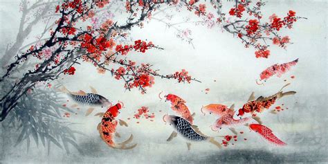 Chinese Painting: Fish - Chinese Painting CNAG235107 - Artisoo.com