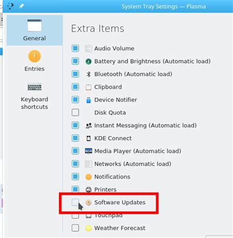 popups - How can I disable software update notifications in kde/plasma - Super User