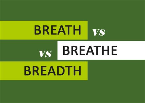 Breath vs. Breathe vs. Breadth