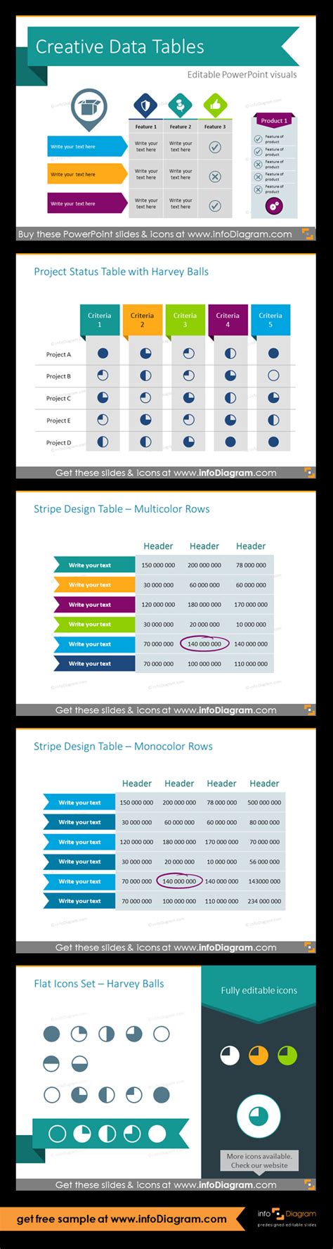 35 Creative Data Table Graphics Design PowerPoint Template | Table ...