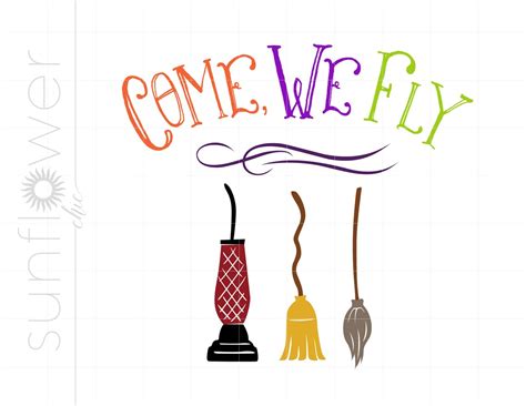 Hocus Pocus Svg Come We Fly Broomsticks Svg Cut Files - Etsy UK