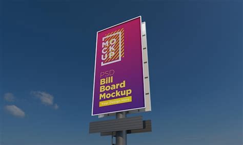 Premium PSD | Vertical billboard mockup template, front view