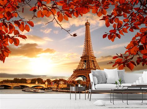 Autumn Paris Decor Paris Wallpaper Paris Wall Mural Eiffel - Etsy Australia