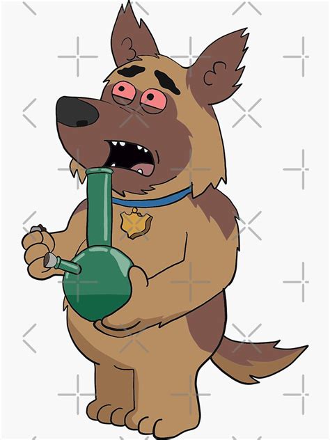 "Paradise PD - Bullet the dog" Sticker for Sale by jenartfart | Redbubble