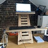 VonHaus Bamboo Sit Stand Desk Converter - Ergonomic Standing Desk - 6 Different Adjustable Desk ...