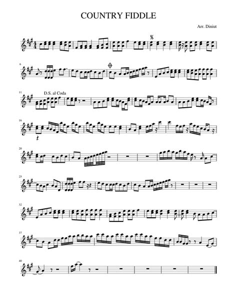 COUNTRY FIDDLE Remix Diniut (not finished) Sheet music for Violin (Solo ...