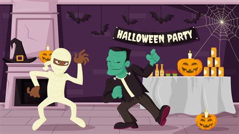 Dancing Monsters At Halloween Party 10223891 Vector Art at Vecteezy