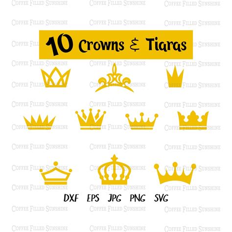 CROWNS AND TIARAS Digital Cut/print Vector File Instant Download Dxf ...