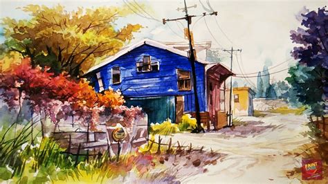 Colorful Watercolor Landscape By PAINTLANE | Scenery paintings ...