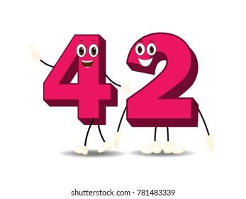 Number Forty Two Cartoon Vector Image Stock Vector (Royalty Free) 781483339 | Shutterstock