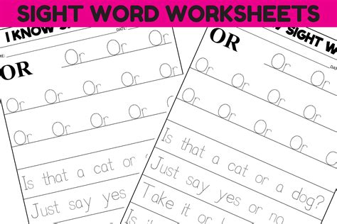 Sight Word Practice Worksheet - or Graphic by Sarita_Kidobolt ...