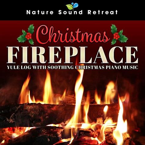 Yule Log With Soothing Christmas Piano Music