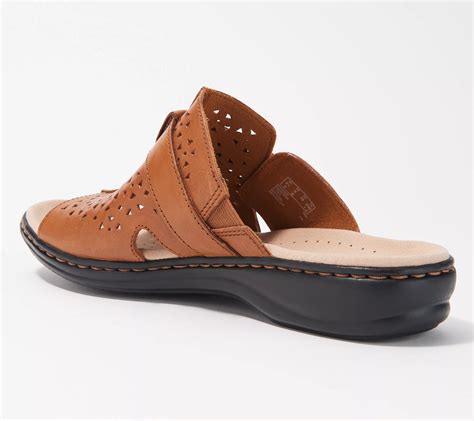 "As Is" Clarks Collection Leather Slide Sandals - QVC.com