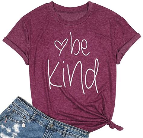 Womens Be Kind T Shirt Cute Kind Graphic Blessed Shirt Funny Inspirational Teacher Short Sleeve ...