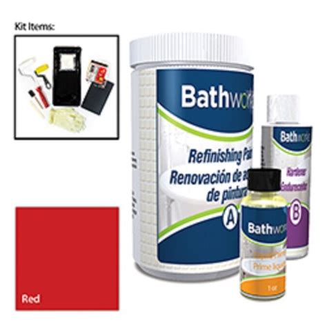 Bathworks Red High-Gloss Tub and Tile Resurfacing Kit (1-Pint) in the Resurfacing Kits ...