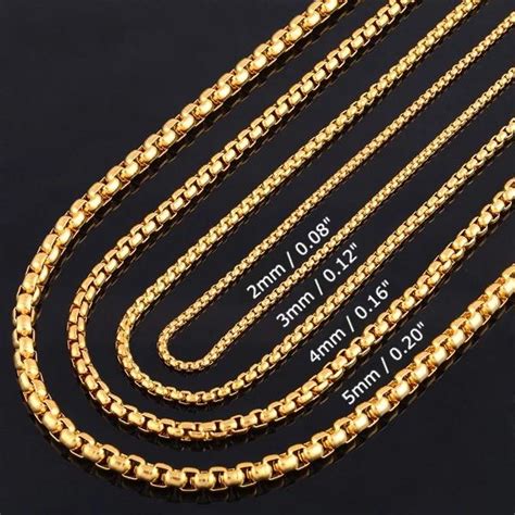 Gold-Toned 2mm Box Chain Necklace | Classy Men Collection