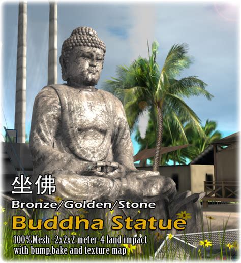 Second Life Marketplace - FULL PERM-Buddha Statue in Bronze, Golden and ...