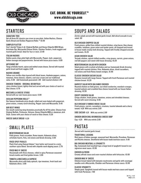 old chicago pizza menu by Rooster Magazine - Issuu