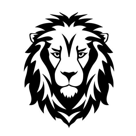 Lion Head Logo Vector Illustration. Black and white design. 8894901 ...