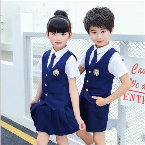 Children Japanese Korean School Uniform for Girl Boys Navy Style Shirt ...