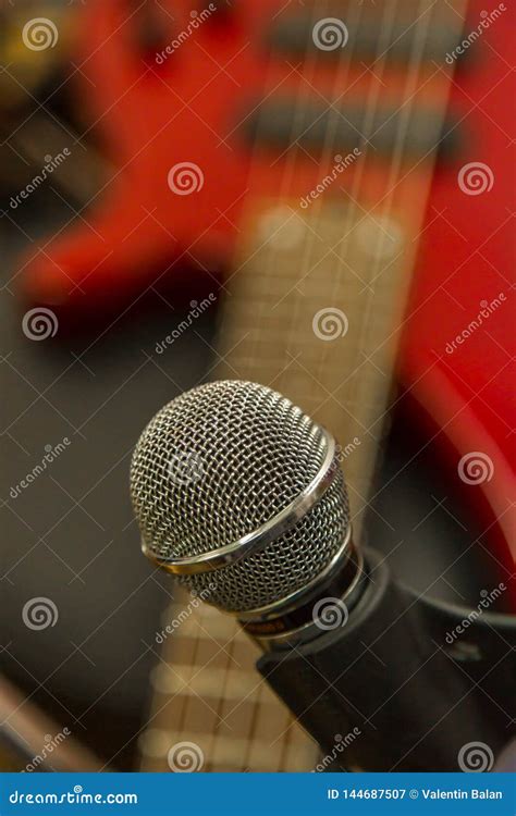 Microphone on the Music Studio. Stock Image - Image of performance ...