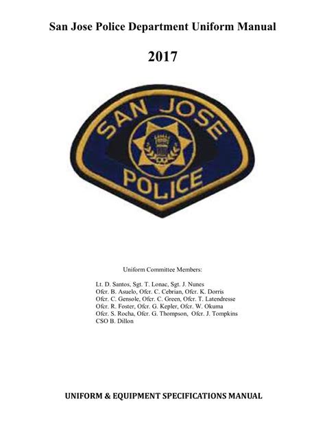 San Jose Police Department Uniform Manual - DocsLib