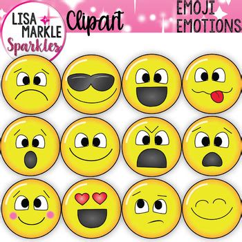 Emoji Emotion Faces Clipart by Lisa Markle Sparkles Clipart and Preschool