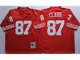 San Francisco 49ers #87 Dwight Clark Throwback Red Jersey - TTE Trading ...