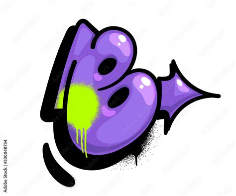 Letter B logo font graffiti spray paint flop style Stock Illustration ...