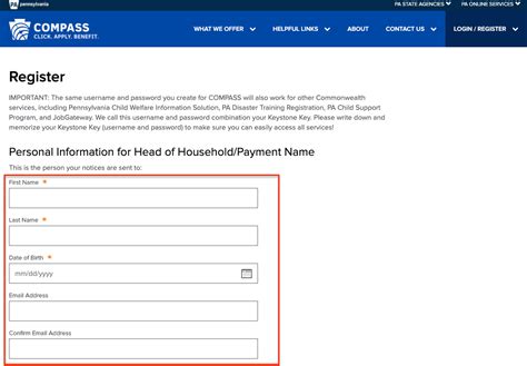 How to Create My COMPASS PA Account - Pennsylvania Food Stamps