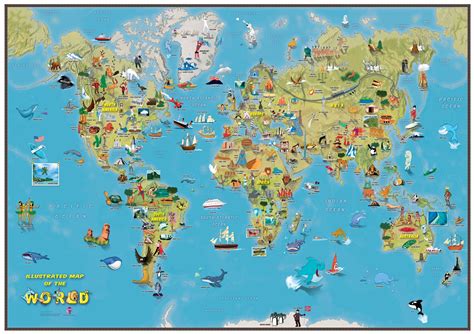 Kids Cartoon Map of the World Wall Map Map Poster Kids - Etsy UK