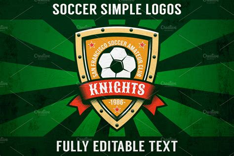 Soccer Simple Logo Set | Creative Logo Templates ~ Creative Market