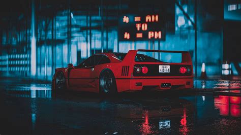 Download 1920x1080 Ferrari F40 Rear View Wallpaper | Wallpapers.com